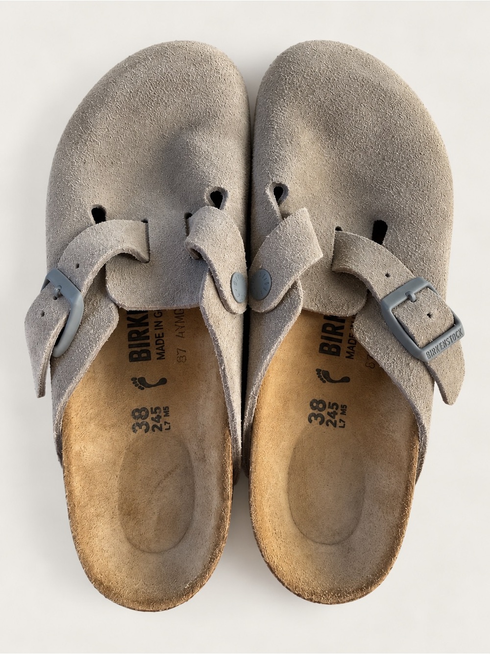 Birkenstock Boston Stone Coin Suede Clogs Women’s 7-7.5 EU 38 Narrow